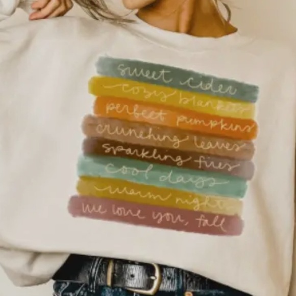 New FALL Cozy Graphic Sweatshirt SZ L XL great quality - Picture 3 of 6
